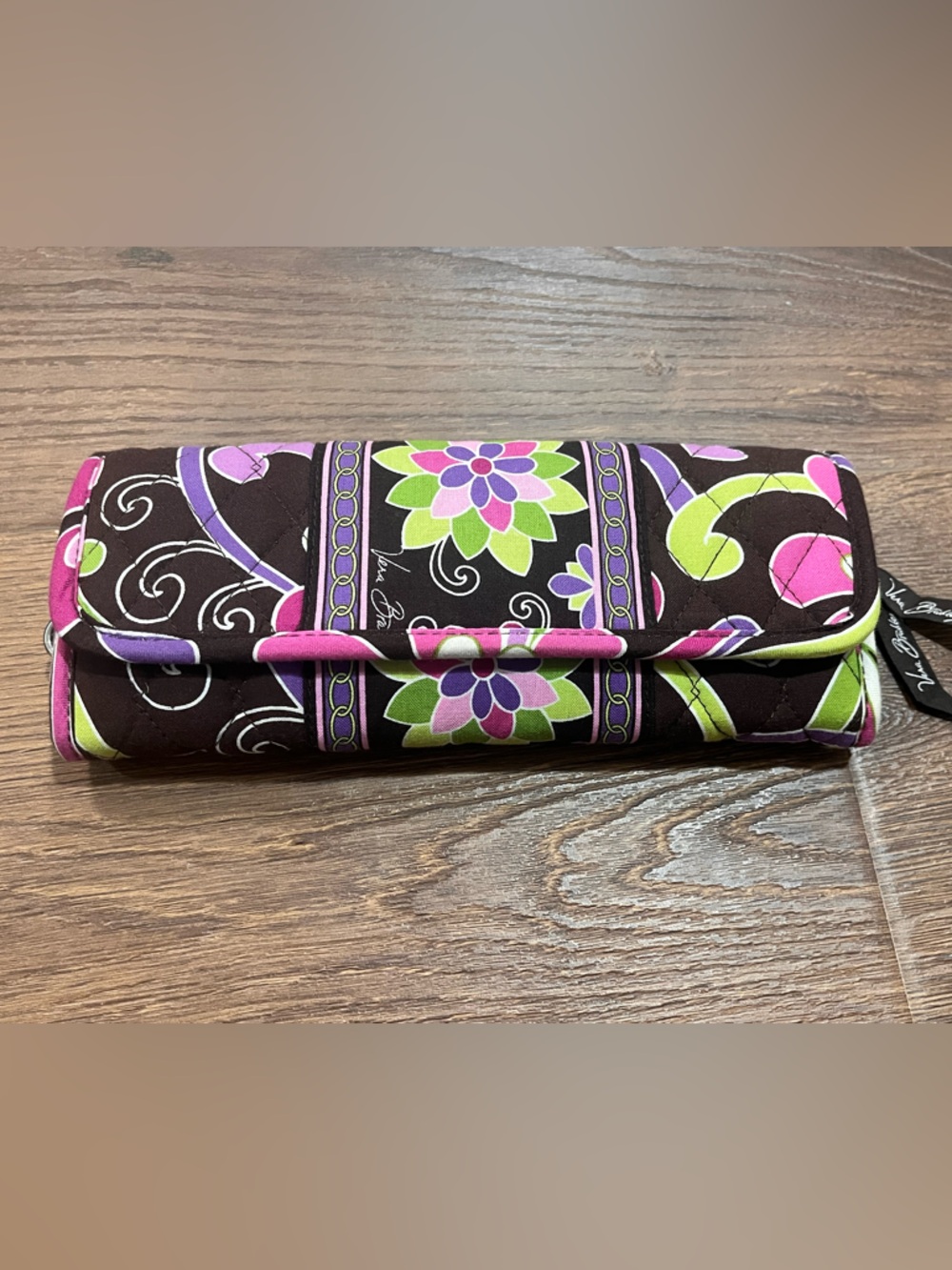 Vera Bradley | New Purple Punch Trifold Crossbody Purse Clutch Wallet floral - Picture 4 of 4
